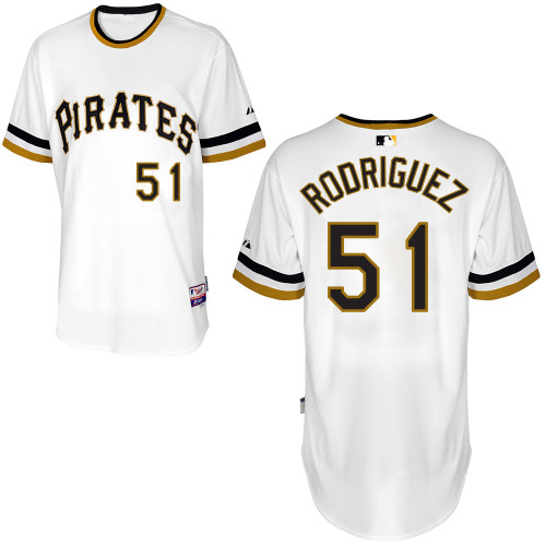 Wandy Rodriguez #51 Youth Baseball Jersey-Pittsburgh Pirates Authentic Alternate White Cool Base MLB Jersey
